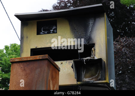 Ein Blitzer am Straßenrand in East Sussex Dorf von Nutley ausgebrannt. Stockfoto