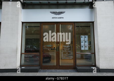 Stratstone Mayfair Aston Martin Dealership, Park Lane, London. Stockfoto