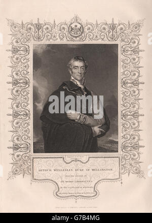 Arthur Wellesley, Herzog von Wellington. Irland. TALLIS, antiken print 1853 Stockfoto