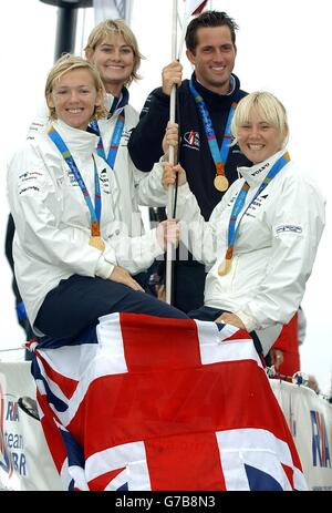 Segeln Goldmedaillengewinner Southampton Boat Show Stockfoto