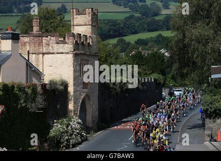 Fahrradtour - 2014 der Großbritannien - Stufe - Newtown, Wäschetrockner Stockfoto