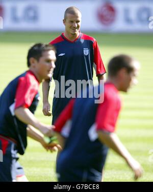 David Beckham training Stockfoto
