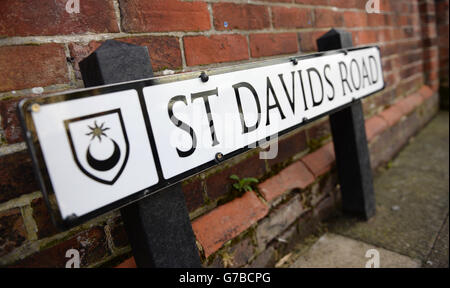 Ein Schild zur St Davids Road in Southsea, Portsmouth, wo Brett und Naghemeh King mit ihrem Sohn Ashya leben, heißt es in Berichten. Stockfoto