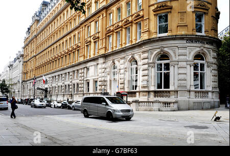 Stock Foto des Corinthia Hotel, in Whitehall Place, im Zentrum von London. Stockfoto