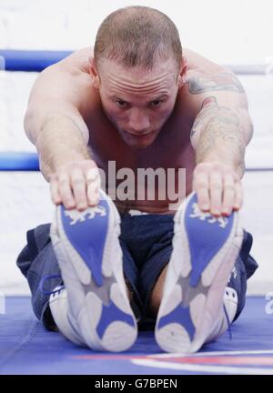 George Groves während einer Medienarbeit in Railway Arches, London. Stockfoto