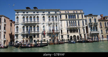 Venedig, Italien. Fassade des Palazzo Bernardo ein San Polo den Canale Grande. Foto Tony Gale Stockfoto