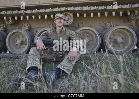 Zuvor unveröffentlichtes Bild vom 19/09/14 von Korporal Paul Barrett, 27, 1 Yorks, aus Barnsley bei der Übung Prarie Storm bei der British Army Training Unit Suffield (BATUS) in Calgary, Kanada. Stockfoto