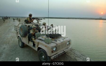 RAF Regiment Truppen verteidigen Basra Flughafen Stockfoto