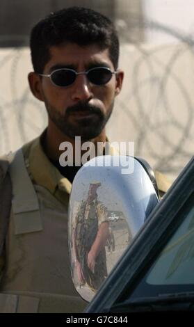 RAF Regiment Truppen verteidigen Basra Flughafen Stockfoto