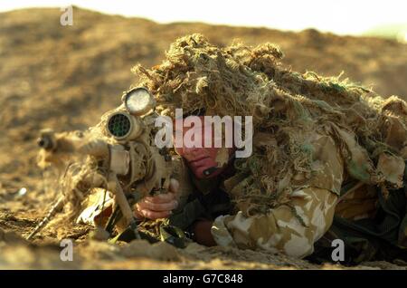 RAF Regiment Truppen verteidigen Basra Flughafen Stockfoto