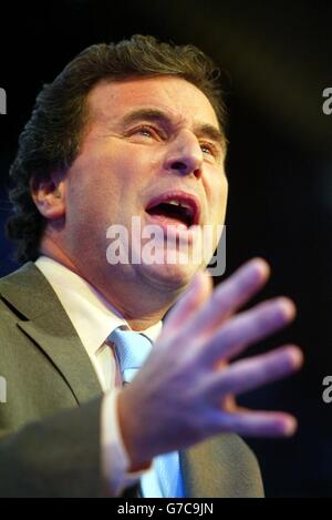 Oliver Letwin Schattenkanzler während seiner Rede auf der konservativen Parteikonferenz in Bournemouth. Stockfoto