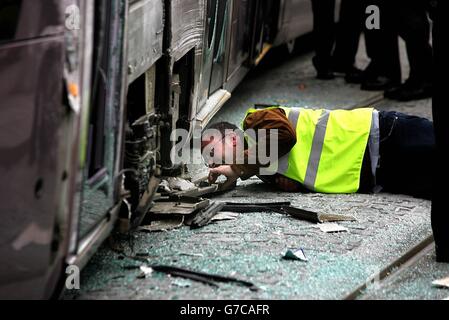 Dublin-Straßenbahn-Absturz Stockfoto