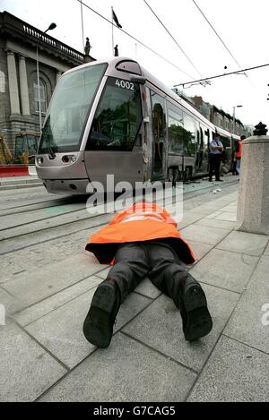 Dublin-Straßenbahn-Absturz Stockfoto