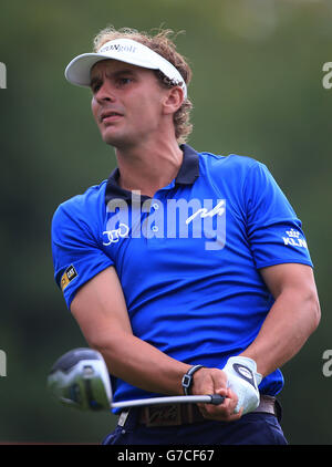 Golf - 2014 ISPS Handa Welsh Open - Tag drei - Celtic Manor. Hollands Joost Luiten am 14. Abschlag am dritten Tag der 2014 ISPS Handa Welsh Open im Celtic Manor, Newport. Stockfoto