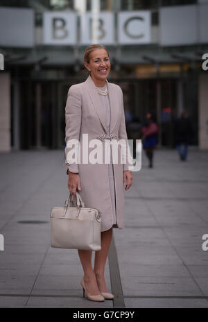 Rona Fairhead, die neu ernannte Vorsitzende des BBC Trust, kommt im New Broadcasting House der BBC in London an. Stockfoto