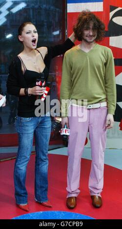 Alex Zane und Emma Griffiths Stockfoto