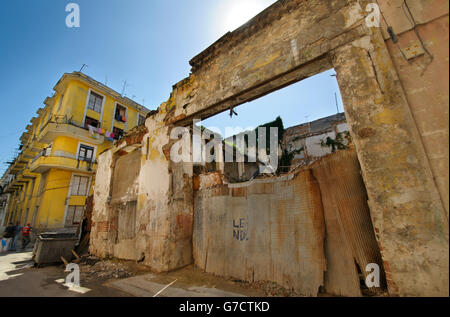 Ein Blick auf erodierten Gebäude im alten Havanna street Stockfoto