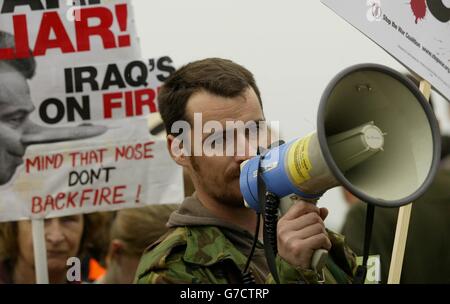 Demonstranten Arbeitskonferenz Party Stockfoto