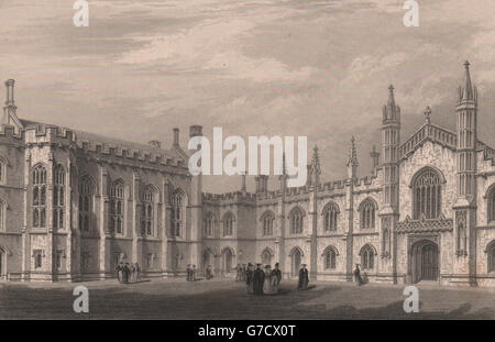 Viereck des CORPUS CHRISTI COLLEGE in Cambridge. LE KEUX, antiken print 1841 Stockfoto