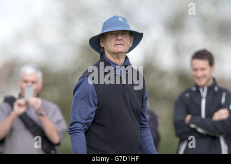 Golf - Alfred Dunhill Links Championship - Tag 1 - Carnoustie Championship Course. Schauspieler &amp; Comedian Bill Murray am 12. Loch während der ersten Runde der Alfred Dunhill Links Championship in Carnoustie. Stockfoto