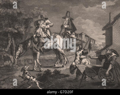 HUDIBRAS. "Die Art und Weise wie er her Beweglichkeit". Drucken Sie nach William HOGARTH 1833 Stockfoto