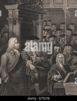 "House Of Commons. In Sir Robert Walpole Verwaltung ". HOGARTH, 1833 Stockfoto