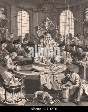 DIE VIER PHASEN DER GRAUSAMKEIT. "Der Lohn der Grausamkeit". 4. Etappe. HOGARTH, 1833 Stockfoto