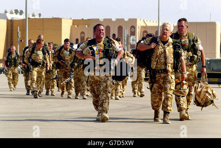 Black Watch in Basra Flughafen Stockfoto