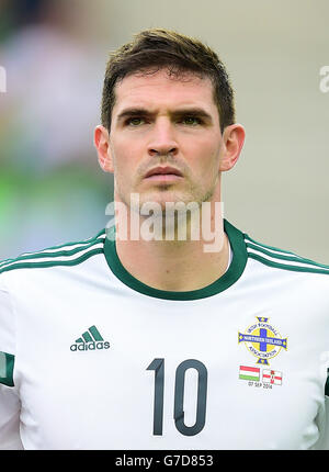 Fußball - UEFA Euro 2016 - Qualifikation - Gruppe F - Ungarn / Nordirland - Albert Florian Stadium. Kyle Lafferty, Nordirland Stockfoto