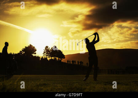 Golf - 40. Ryder Cup - Tag 2 - Gleneagles. Bubba Watson aus den USA während der Fourball-Spiele am zweiten Tag des 40. Ryder Cup auf dem Gleneagles Golf Course, Perthshire. Stockfoto