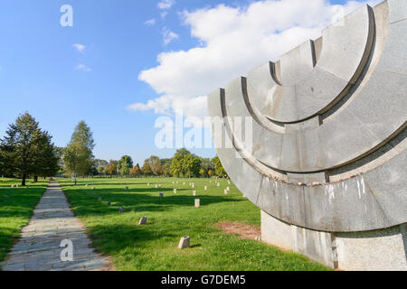 Jüdischer Friedhof mit Gedenkstätte Terezín (Theresienstadt), Tschechische Republik, Ustecky, Aussiger Region Usti Nad Labem-Region, Stockfoto