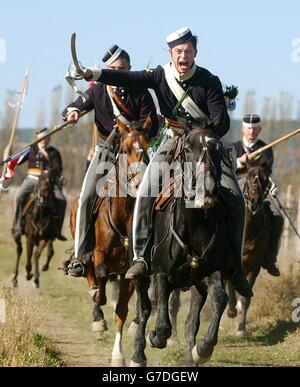 Re-Enactment "Charge of The Light" Stockfoto