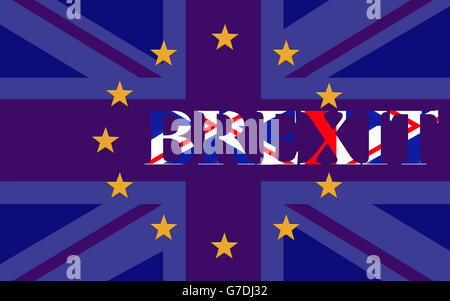 Austritt mit Detail Konzept Eu und Uk Flagge Stockfoto