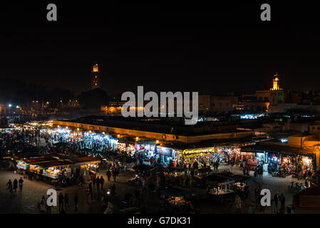 Blick auf Jemaa El Fnaa Stockfoto