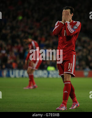 Fußball - UEFA Euro 2016 - Qualifikation - Gruppe B - Wales V Zypern - Cardiff City Stadium Stockfoto