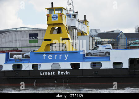 Woolwich Fähre Lager - London Stockfoto