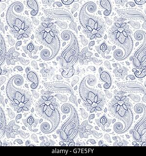 Paisley Hand gezeichnete nahtlose Muster. Stock Vektor