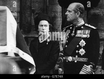 Royalty - Earl Mountbatten Begräbnis - Westminster Abbey in London Stockfoto