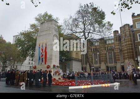 Der jährliche Gedenkgottesdienst im Cenotaph im Zentrum von London für jüdische Militärangehörige und Frauen, die während des Krieges ihr Leben verloren. Stockfoto