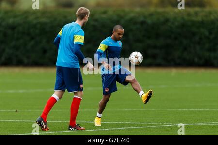 Fußball - UEFA Champions League - Gruppe A - Arsenal V Anderlecht - Trainingseinheit Arsenal - London Nachbarschaft Stockfoto