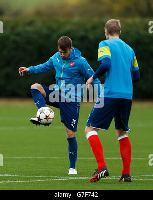 Fußball - UEFA Champions League - Gruppe A - Arsenal V Anderlecht - Trainingseinheit Arsenal - London Nachbarschaft Stockfoto