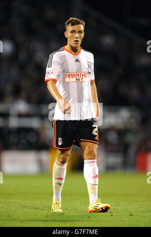 Fußball - Sky Bet Championship - Fulham gegen Bolton Wanderers - Craven Cottage. Lasse Vigen Christensen, Fulham. Stockfoto