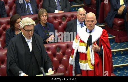 Herr Cashman tritt in den Lords Stockfoto