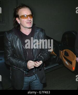 Bono Zane Lowe Show Stockfoto