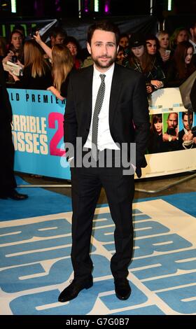 Charlie Day bei der Premiere der schrecklichen Bosse 2 im Odeon West End im Zentrum von London. Stockfoto