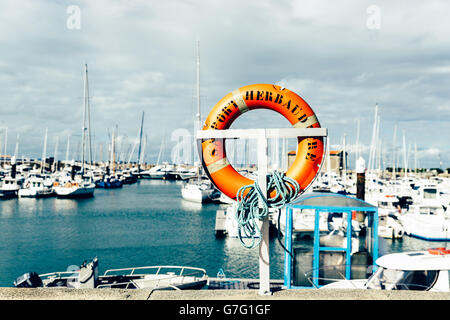 Der Hafen von l'Herbaudière auf der Insel Noirmoutier, Frankreich Stockfoto