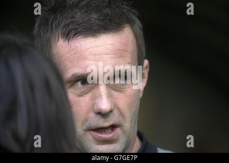 Celtic-Manager Ronny Deila vor dem Spiel der schottischen Premiership im Celtic Park, Glasgow. Stockfoto