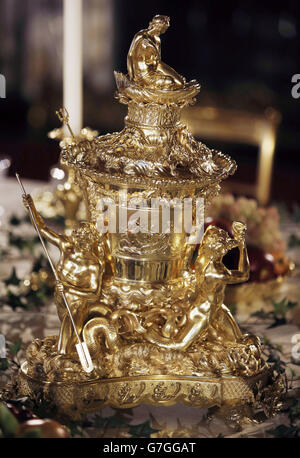 Weihnachtsvorbereitungen in Windsor Castle Stockfoto