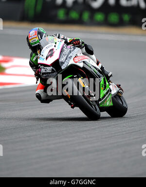 Motorsport - 2014 MCE Versicherung British Superbike Championship - Runde 5 - Marken Hatch. Dan Linfoot, Kawasaki - Quattro Plant Kawasaki Stockfoto
