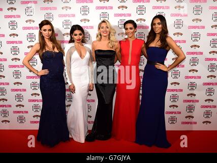 (Von links nach rechts) Una Foden, Vanessa White, Mollie King, Frankie Bridge und Rochelle Humes nehmen samstags an den Cosmopolitan Ultimate Women of the Year Awards auf der One Mayfair in London Teil. Stockfoto